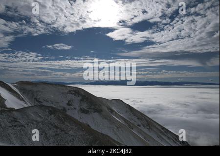 Una puesta de sol muy sugestiva vista desde Campo Imperatore a 2115