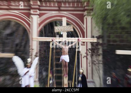La representación de la Pasión de Cristo en el municipio de Iztapalapa en  178, continuó a puerta cerrada debido a la pandemia COVID-19. El Jueves  Santo, que conmemora la Última Cena, Jesús