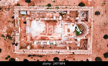 Iglesia bizantina Al Athrun, Libia Foto de stock