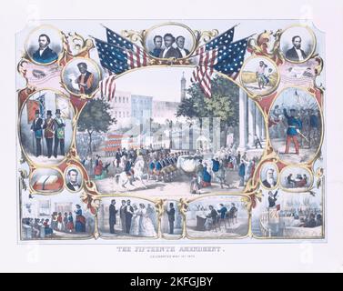 La decimoquinta enmienda: Celebrada el 19th de mayo de 1870, ca.1870 - 1879. Foto de stock