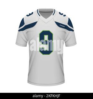 Plantilla De Camiseta De Fútbol Americano Realista De Seattle Jersey  Ilustración del Vector - Ilustración de departamento, casco: 261761452