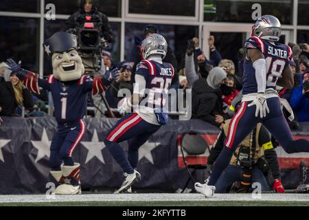 New England Patriots mascot Pat Patriot steps out of kiddie pool wearing  rubber waders and a fishing vest during the primiere of a new Bass Pro  Shops store being constructed on the