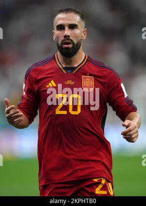 El español Dani Carvajal durante el partido del Grupo E de la Copa