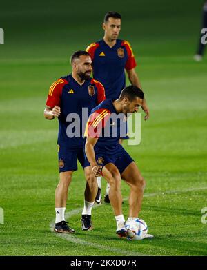 El español Dani Carvajal durante el partido del Grupo E de la Copa