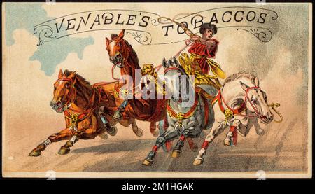 Tabacos de Venable , Hombres, Caballos, Productos de Tabaco, Tarjetas de Comercio Americanas del Siglo 19th Foto de stock
