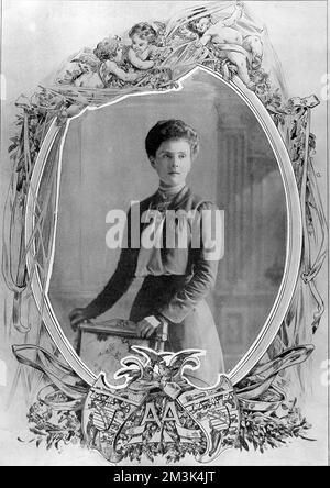 Príncipe Alicia de Albany, hija del príncipe Leopold, duque de Albany visto en 1904, el año de su matrimonio con el príncipe Alejandro de Teck (más tarde el conde de Athlone). 1904