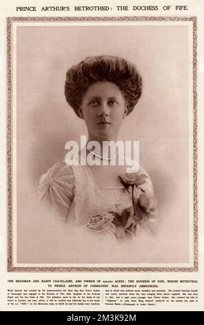 Princesa Alexandra, duquesa de Fife (1891 - 1959), (Alexandra Victoria Alberta Edwina Louise), fotografiada aquí en el anuncio de los esponsales a la princesa Arturo de Connaught. 1913