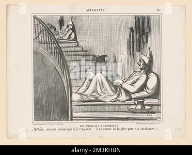 Les parisiens a Cherbourg. Honoré Daumier (1808-1879). Litografías Foto de stock