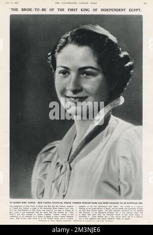 Señorita Farida Zulficar (1921 1988), más tarde Reina Farida de