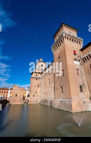 Este castillo, Patrimonio de la Humanidad de la UNESCO Ferrara, Italia Foto de stock