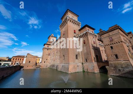 Este castillo, Patrimonio de la Humanidad de la UNESCO Ferrara, Italia Foto de stock