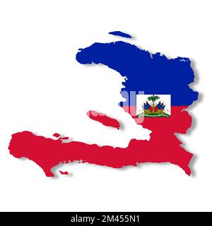Mapa de Haití con trazado de recorte para eliminar sombra 3D ilustración