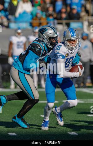 Carolina Panthers defensive end Brian Burns (53) lines up on defense during  an NFL football game against the New Orleans Saints, Sunday, Sep. 25, 2022,  in Charlotte, N.C. (AP Photo/Brian Westerholt Stock