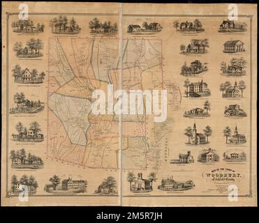 Mapa de la ciudad de Woodbury, Condado de Litchfield, Connecticut