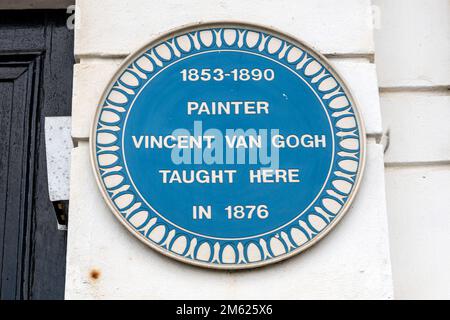Placa azul fuera de la casa en Ramsgate donde Vincent Van Gogh vivió y enseñó Foto de stock