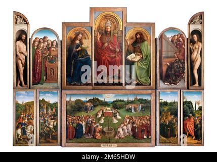 Jan van Eyck - El retablo de Gante - Adoración del Cordero (detalle ...