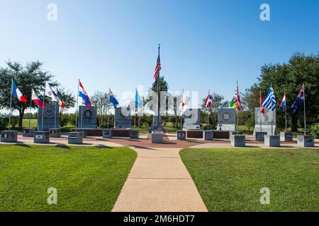 Monumento conmemorativo de la guerra de Corea, USS Alabama Battleship Memorial Park, Mobile, Alabama, EE.UU Foto de stock