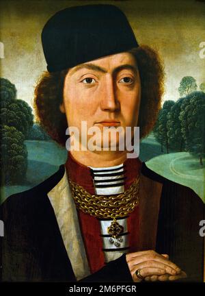 Retrato de Jacob de Saboya - Conde de Romont 1475 después de Hans Memling ( Memlinc ) 1430 – 1494 Alemania alemana Foto de stock