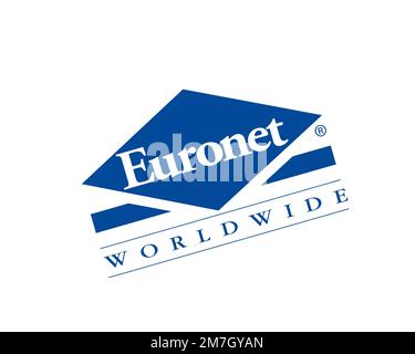 Euronet Worldwide, Logotipo Girado, Fondo Blanco B Fotografía De Stock ...