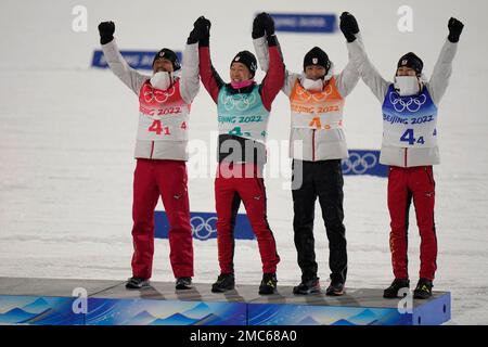 From left, Japan's Yoshito Watabe, Hideaki Nagai, Akito Watabe and