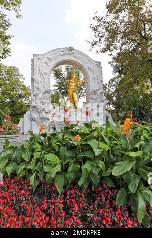 Monumento a Johann Strauss, Austria, Viena Foto de stock