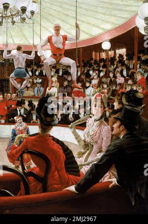 A cargo de James Tissot. Pintura titulada 'Mujeres de París: El amante del circo' por el artista francés Jacques Joseph Tissot (1836 -1902), óleo sobre lienzo, 1885 Foto de stock