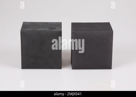 Caja de libro rectangular de cartón duro en blanco negro maqueta
