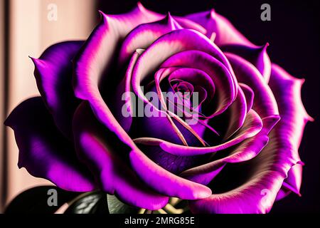 Ilustración de una flor rosa púrpura oscuro en color violeta con pétalos  claros, hecha con IA generativa Fotografía de stock - Alamy