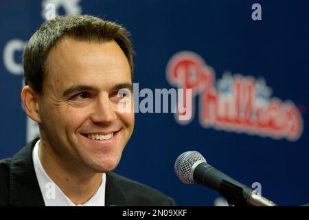 This is a 2012 photo of Ryne Sandberg of the Philadelphia Phillies baseball  team. This image reflects the Philles' spring training roster as of  Thursday, March 1, 2012, when this image was