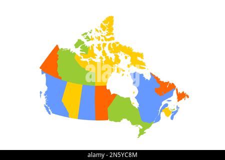 Canadá divisiones administrativas provincias y territorios mapa político Imagen Vector de