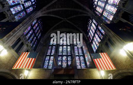 The Cadet Chapel at the U.S. Military Academy on Saturday, March 30, 2013, in West Point, N.Y. (AP Photo/Mike Groll)