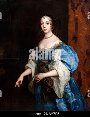Catalina de Braganza (1638-1705), reina consorte como esposa del rey Carlos II Retrato de Peter Lely, óleo sobre lienzo Foto de stock