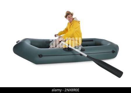 Bote de goma inflable para pesca y turismo ilustración vectorial aislado  sobre fondo blanco Fotografía de stock - Alamy