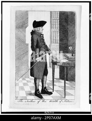 El autor de la riqueza de las naciones Kay, fecit.. Colección británica de estampados de dibujos animados. Smith, Adam, 1723-1790. Foto de stock