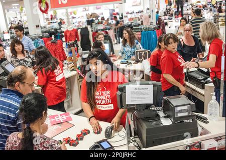 Shoppers at the JCPenney store in New York participate in a Paul Frank and  Julius back-to-school promotion Stock Photo - Alamy