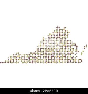 Virginia Mapa Silueta Pixelated ilustración de patrón generativo Imagen Vector de stock Alamy