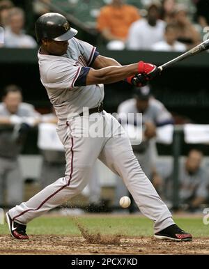 The Washington Nationals Jose Guillen is hit by a pitch in the ninth inning  against Houston Astros Dan Wheeler on July 24, 2005. Guillen was forced to  leave the game as the