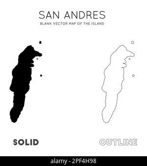 Mapa de la isla de San Andrés, Colombia, contiene la geografía esbozos ...