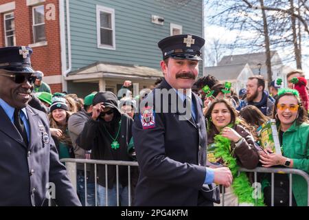 2023 South Boston St Día de Patrick y Desfile del Día de Evacuación Foto de stock