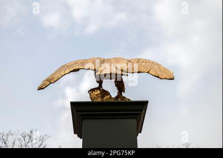 Vista Trasera Estatua del Águila en el Artis Zoo en Ámsterdam Países Bajos 17-3-2023 Foto de stock