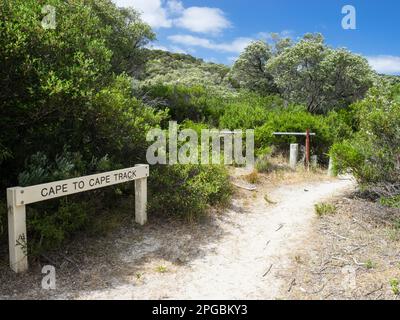 La ruta Cabo a Cabo se dirige al sur desde Foul Bay, Parque Nacional Leeuwin-Naturaliste, Australia Occidental Foto de stock