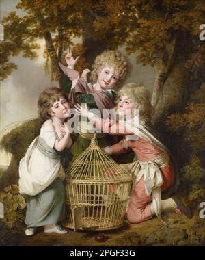 Los niños Synnot 1781 por Joseph Wright de Derby Foto de stock