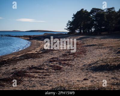 Vista del paisaje de la playa en Larkollen en Moss, Noruega - 2023. Foto de stock