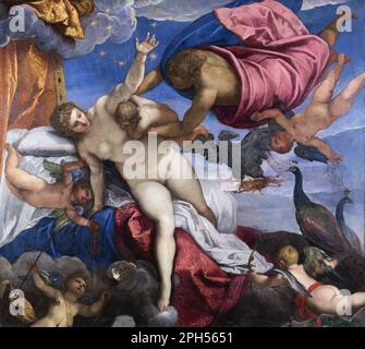 El origen de la Vía Láctea circa 1575 por Jacopo Tintoretto Foto de stock