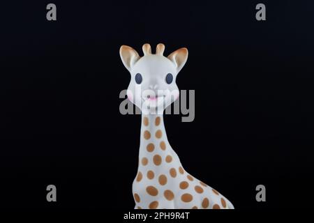Juguete mordedor bebé francés Sophie la jirafa Fotografía de stock