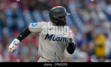 Miami Marlins' Jazz Chisholm Jr. wears camouflage socks on MLB Armed Force  Day honoring members of the U.S. military during the fifth inning of a  baseball game against the Atlanta Braves, Friday