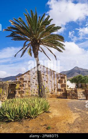 España, Canarias, Fuerteventura, Tefia, Ecomuseo La Alcogida, siete casas restauradas representan la vida rural tradicional de un pueblo con talleres, graneros, molino, horno de pan Foto de stock