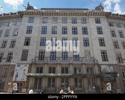 Edificio del banco de ahorros postal austriaco en Viena Foto de stock