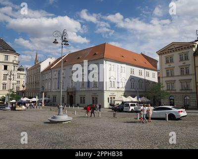 Zelny trh plaza del mercado de col en Brno Foto de stock