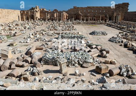 Las ruinas de Leptis Magna Foto de stock